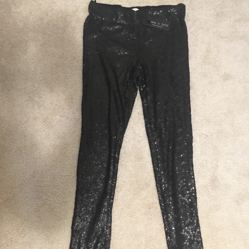 Black Sequin Pants (May & July)